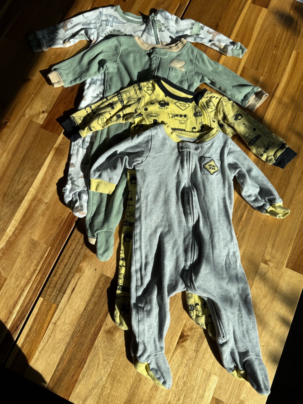 Koala Kids Baby Pajama Bundle - Gray, Yellow, Green, White Mix